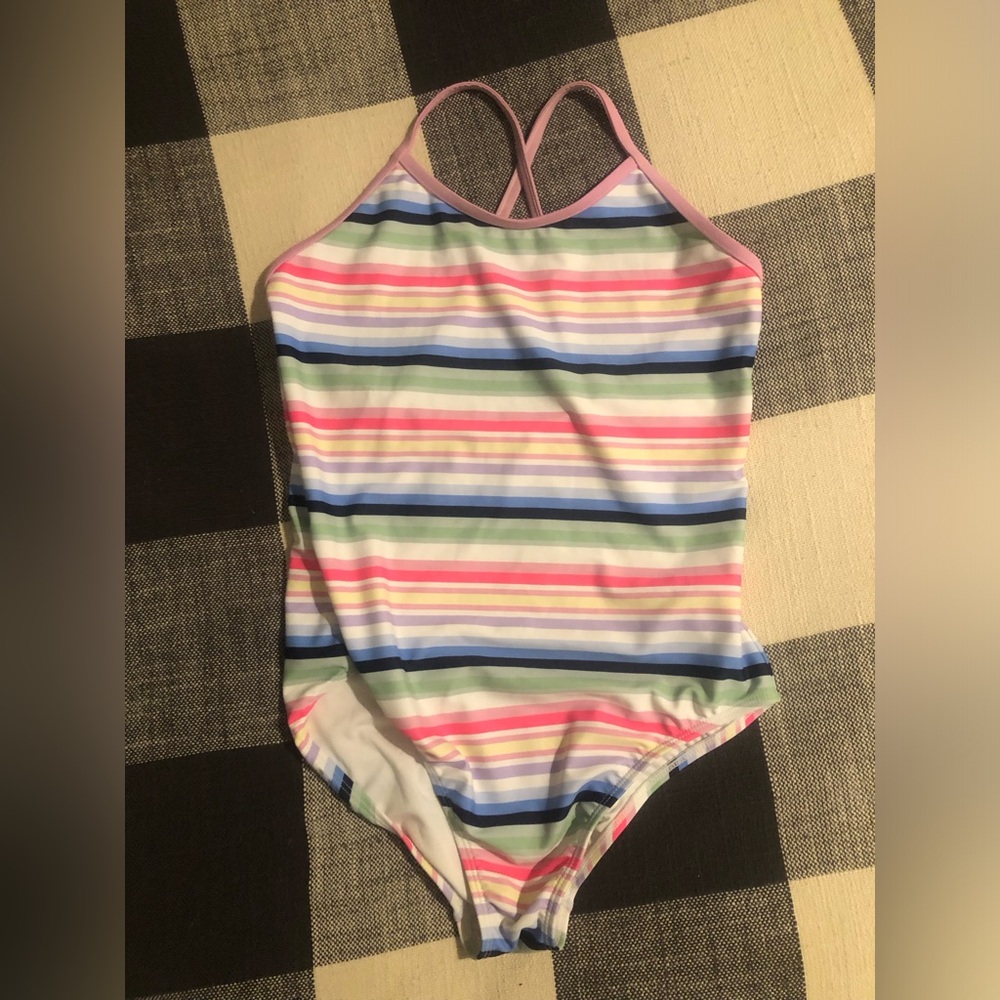 Gap Kids' Striped One-Piece Swimsuit - Pink Trim